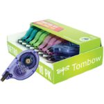 Tombow 68723 Mono Retro Correction Tape, Assorted Colors, 10-Pack.
